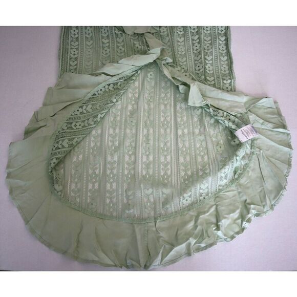 For Love & Lemons Women's Sz M Light Green Lovebird Lace Midi Dress - Picture 8 of 13